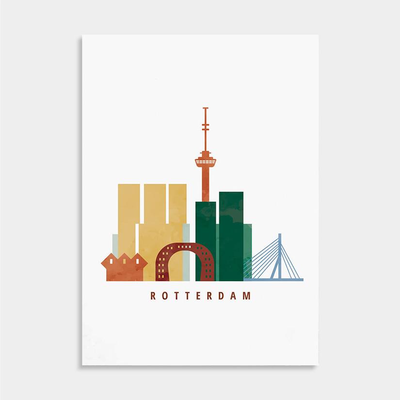 Rotterdam wandbekleding stad illustratie