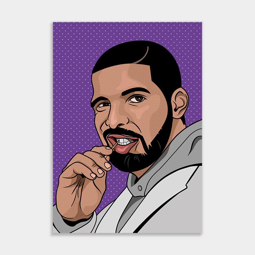 Drake pop muurdecor wandbekleding