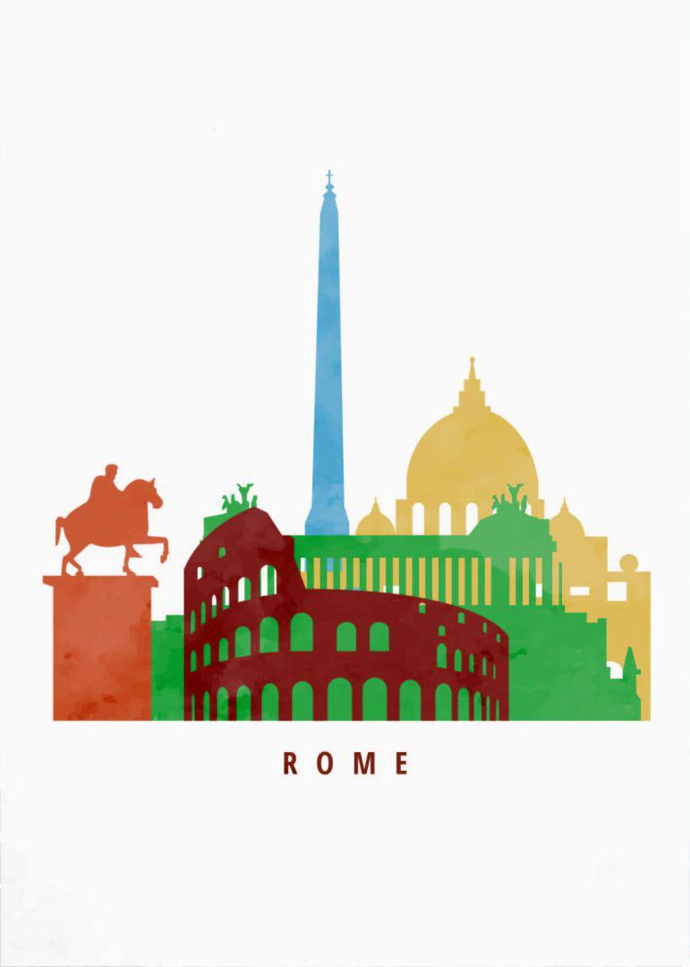 Rome muurontwerp city illustratie