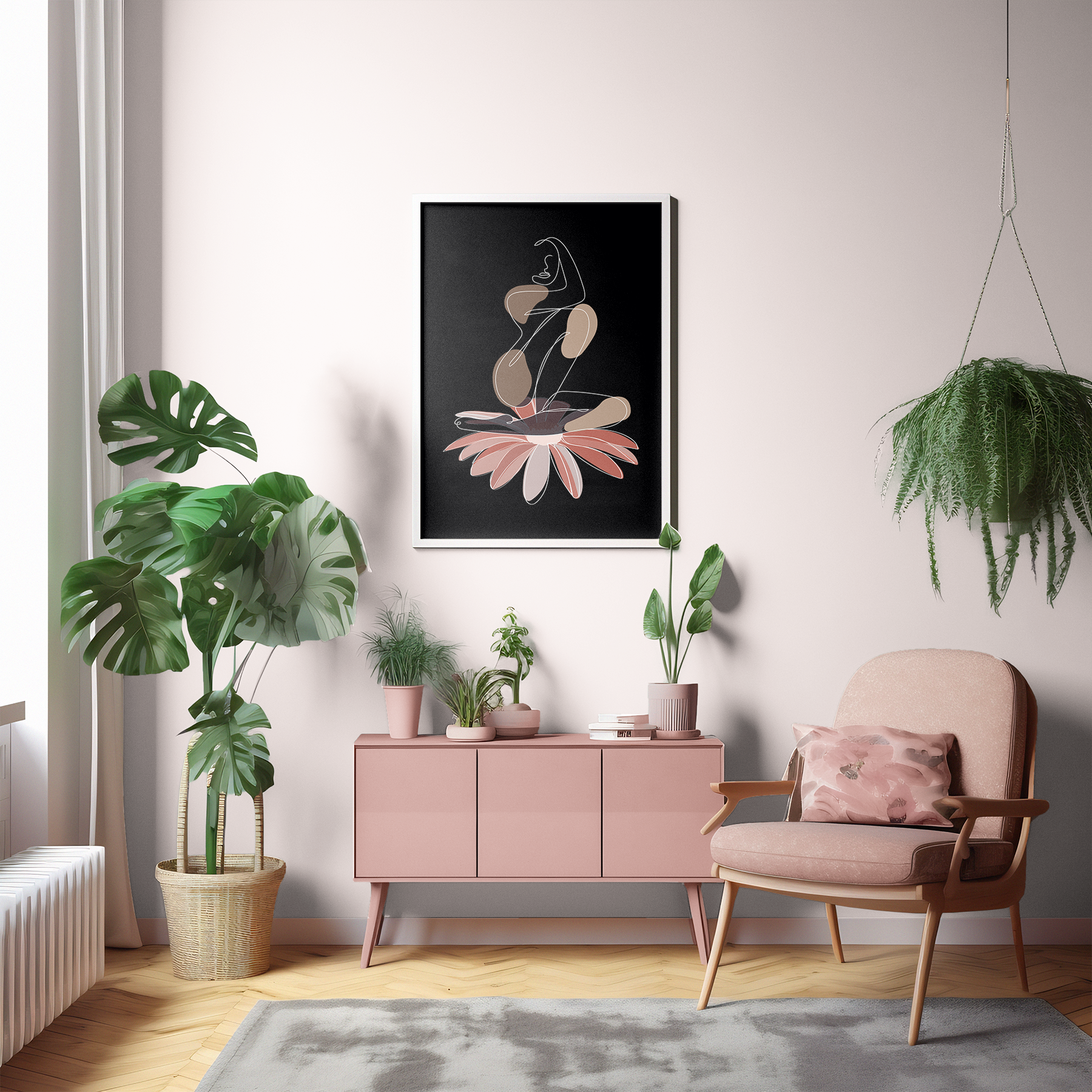 Lente decoratie schilderij