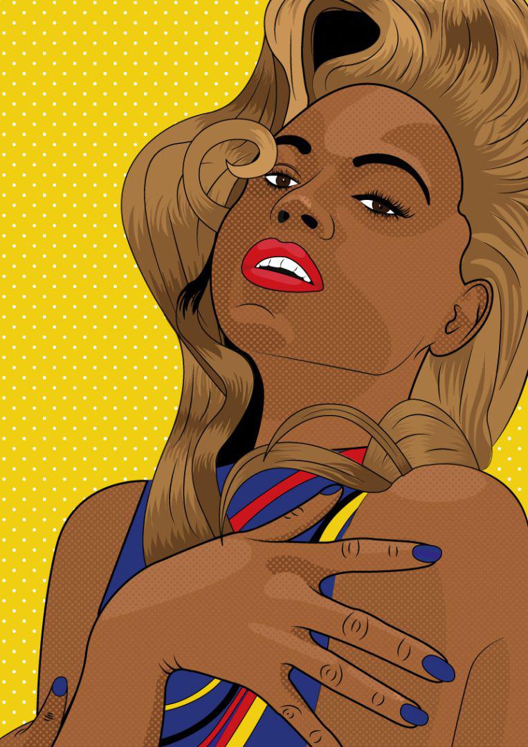 Beyonce muurversiering pop art zangeres