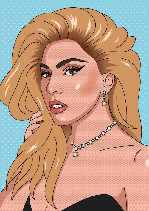 Lady gaga popart versiering muurdecor