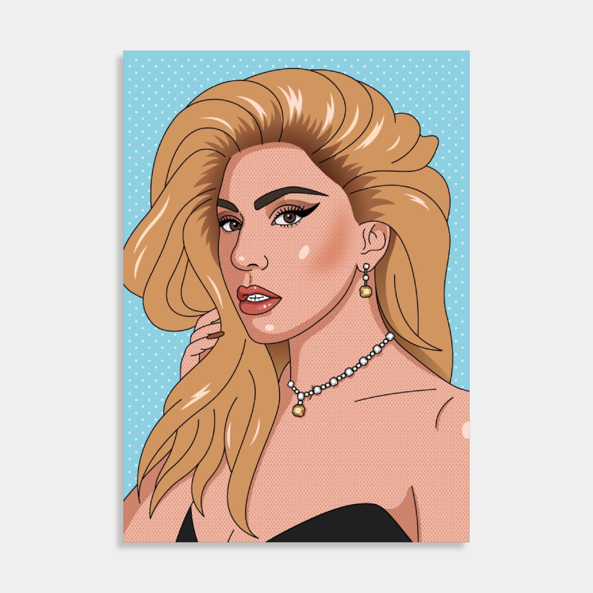 Lady gaga popart versiering muurdecor