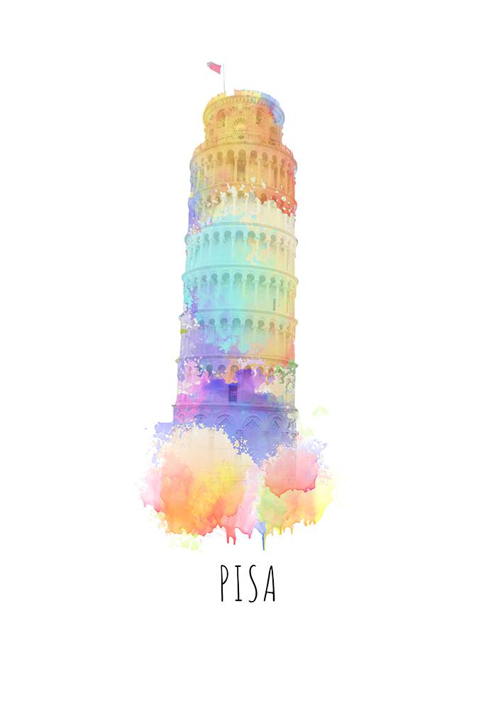 Pisa toren muurontwerp city