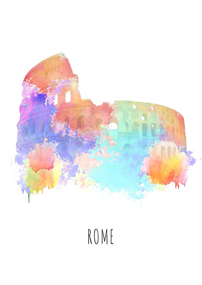 Rome Colosseum waterverf muurverfraaiing